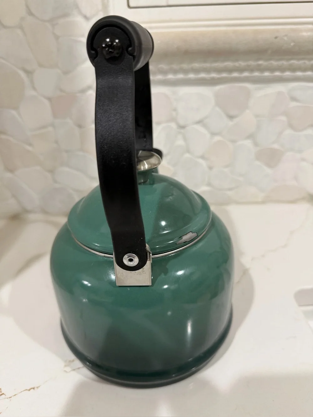 Le Creuset Green Enamel Stovetop Whistling Tea Demi Kettle